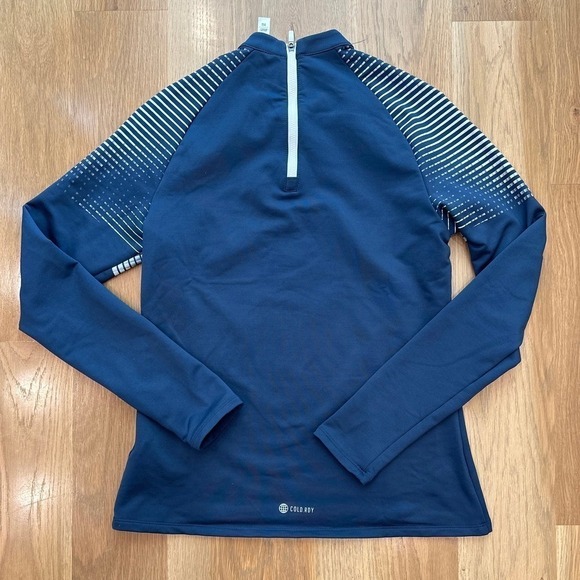 Adidas Cold Ready Gear Zipper Blue White Women’s Long Sleeve Top Small - Picture 3 of 5